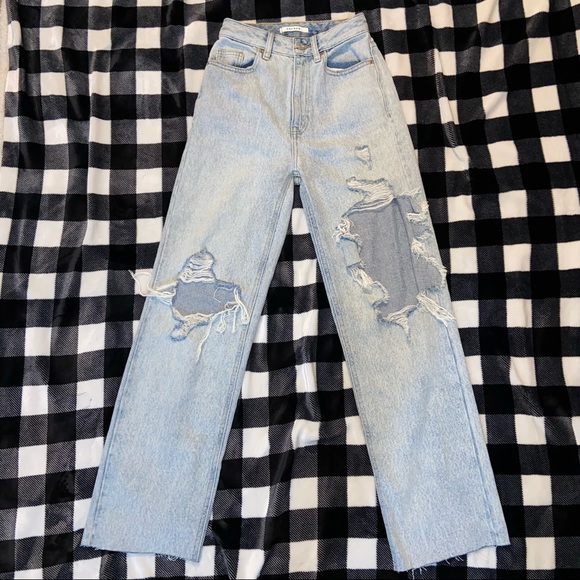 PacSun Light Blue Distressed 90s Boyfriend Jeans - Picture 2 of 4